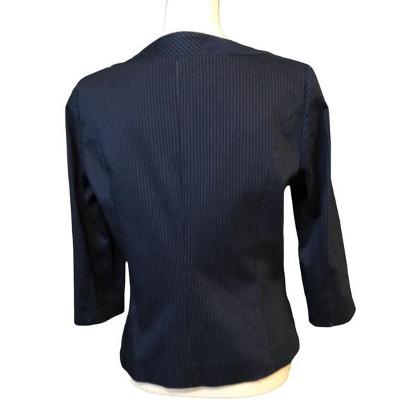 Randy Kemper Blue Pinstripe Jacket w/Gold Chain Embellishment, New, Size 8 - Picture 3 of 7